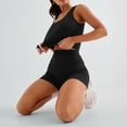 thumbnail image 4 of Women's 2025 Summer Two Piece Outfit Matching Lounge Crop Top High Waisted Shorts Sleeveless Bodycon Active Set, 4 of 6