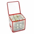 thumbnail image 4 of Baubles Storage Box Christmas Balls Storage Xmas Tree Decorations Organizer Bauble Storage Divider T Transparent & Red plastic, 4 of 7