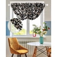 thumbnail image 3 of Waterfall Valances for Windows, Black White Floral Kitchen Sheer Valance Curtains, Farmhouse Vintage Botanical Leaves Rod Pocket Elegant Swag Valances for Living Room Bedroom, 47.2"x38.5", 2 Panel, 3 of 8