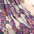 thumbnail image 3 of Goldendoodle Dog and Flower Floral Blanket,Comfortable Soft Flannel Throw Blanket,All Season,Warm Lightweight Blankets for Sofa Bed Couch Living Room Chair,30"x40", 3 of 4