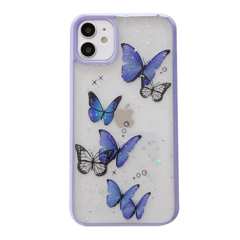 Butterfly Case For Iphone 12 11 Pro X Xr Xs Max Mini 8 7 Plus Se Glitter Cover Walmart Com