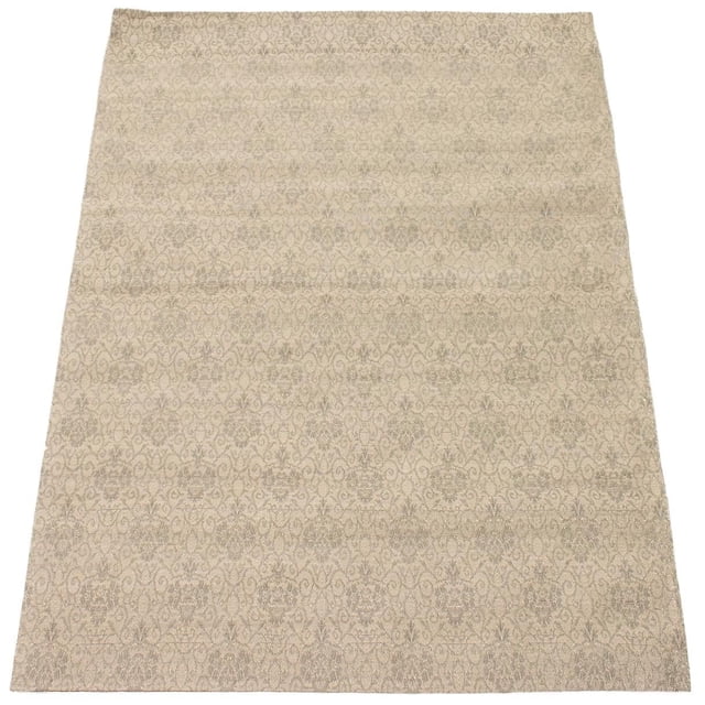 ECARPETGALLERY 4'9" x 6'9" Transitional Collage Handmade Area Rug for Living Room, Dining Room and Bedroom in Grey
