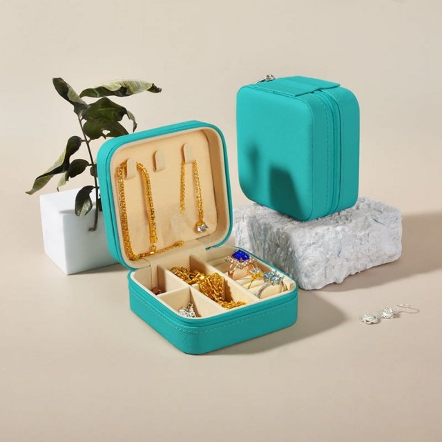 Caja de joyería portátil simple, mini caja de almacenamiento de joyas, caja de embalaje de joyería de anillo pequeño de viaje