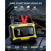 GOOLOO A3 Car Jump Starter with Air Compressor, 3000A 150PSI Portable Car Battery Jump Starter(9.0L Gas/6.5L Diesel) with Digital Tire Inflator, 12V Jump Box Car Booster with LED Light
