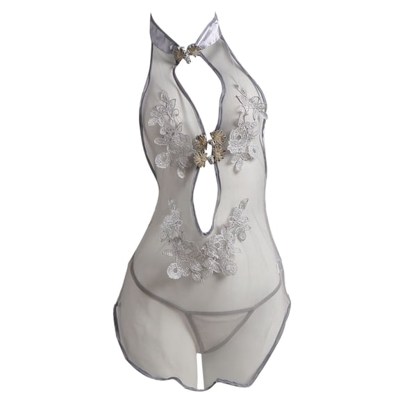 Women Sexy Lingerie Sheer Mesh Nightgown Chemise Sleeveless Bodycon Dress Elegant Comfortable Apparel