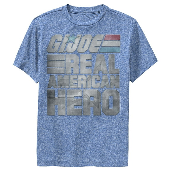 Boy's GI Joe Real American Hero Performance Graphic Tee Royal Blue Heather Small