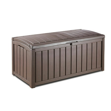 Keter Glenwood Outdoor Patio Furniture 101 Gallon Plastic Deck Box