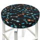 thumbnail image 3 of Balery Little Fish Skeleton Fundas de asiento para taburete de bar redondo de tela de terciopelo ajustables que protegen de arañazos y manchas para sillas de 14 a 17 pulgadas.-14 inch, 3 of 7
