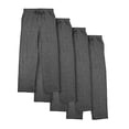 thumbnail image 4 of Men's Cotton-Blend Pajama Pants - Soft Brushed Flannel Feel Sleep & Lounge Pants with Pockets & Elastic Waistband - Graphite Heather Gray 4-Pack-Medium, 4 of 7