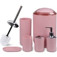 thumbnail image 1 of Set de accesorios de baño CERBIOR, conjunto de baño de 6 piezas, color rosa, 1 of 6
