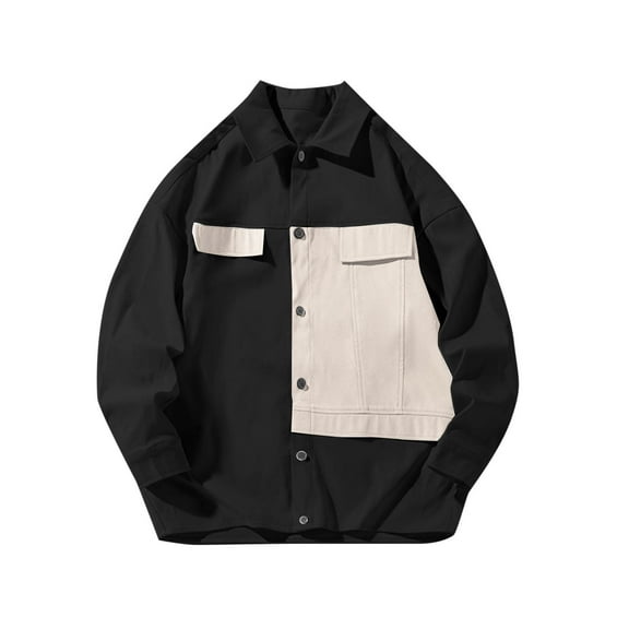 Dovford Men's Corduroy Button Down Long Sleeve Colorblock Shirt Collar Tops 2025