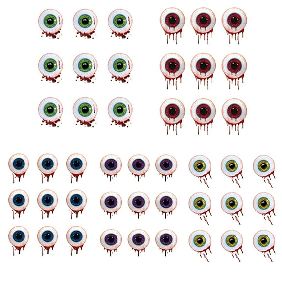 putnchl Halloween Eyeballs-shaped Wall Decals, 5pcsRealistic PVC Scary Eyeballs Window Decal Wall Stickers For DIY Home Bathroom Indoor Hallowmas Decoration