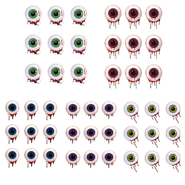 Halloween Eyeballs-shaped Wall Decals, 5pcsRealistic PVC Scary Eyeballs Window Decal Wall Stickers For DIY Home Bathroom Indoor Hallowmas Decoration