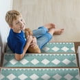 thumbnail image 3 of SussexHome Diamond Design 9" X 28" Stair Treads - 70 % Cotton Anti-Slip Carpet Strips for Indoor Stairs-Easy to Install Stair Treads with Double Adhesive Tape-Safe, Extra-Grip, 10-Pack-Teal, 3 of 8