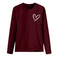 thumbnail image 4 of Besolor T-Shirts de la Saint-Valentin pour Femmes Imprimé Cœur Col Rond Manches Longues Tunique Décontractée Blouse Tee, 4 of 4