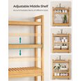 thumbnail image 3 of SONGMICS Over-The-Toilet Storage Bathroom Organizer Toilet Rack with Adjustable Shelf, Natural UBTS001N01, 3 of 6