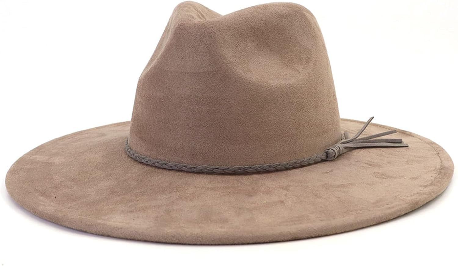Beige Wide Brim Rancher Fedora Hat Boho Western NWT Big Wide Brim Boho Western Hat for Women and Men Felt  main image 2