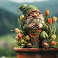 thumbnail image 6 of RuiJiao Acrylic Garden Gnome - Gnome Figurine with Tulips -Tall Flower Decor Outdoor Lawn Statue, Decoration Wear Ground Plug, 6 of 6