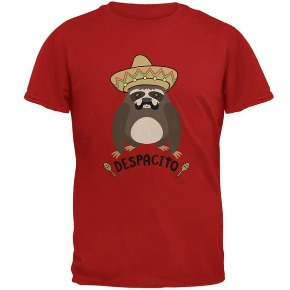 Despacito Means Slowly Funny Sloth Pun Mens T Shirt Red 4X-LG