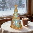 thumbnail image 6 of Mini Desktop Christmas Tree 4 Inches Tall with Warm White LED Lights – Battery Operated Tabletop Holiday Decor for Office Home Dorm Room Christmas Village Stocking Stuffer Gift, 6 of 6