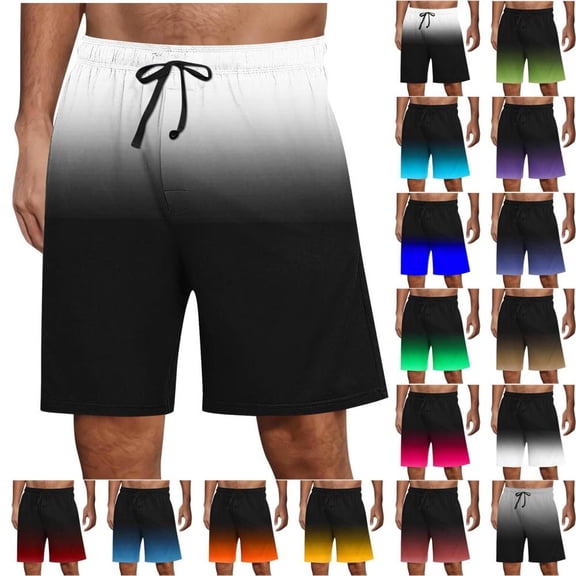 Bxsruta Men's Stretch Casual Shorts Drawstring Waist Lightweight Polyester Spandex Blend for Summer Daily Wear