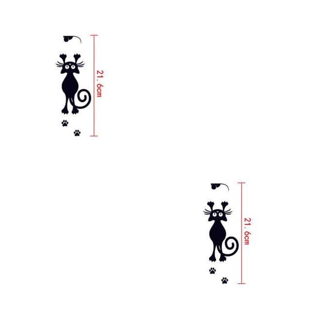 jesticaly Cat Light Switch Sticker Decal Vinyl Art Wall Sticker Lightswitch Black Kitten 1pcs #5 2Set