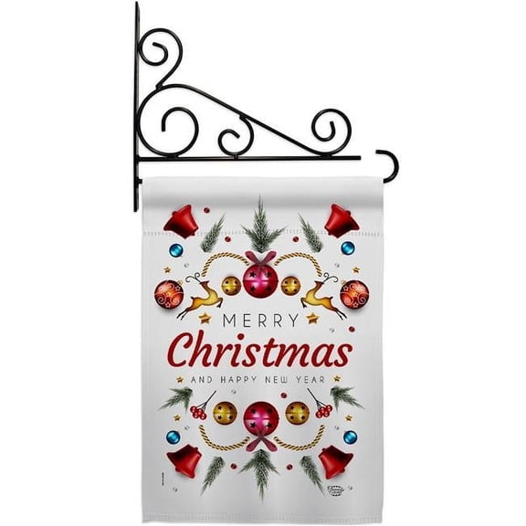 Ornament Collection GS190018-BO-03 13 x 18.5 in. Ornament Arrangement Garden Flag Set for Wintertime Christmas Double-Sided Decorative Vertical Flags & House Decoration Banner Yard Gift