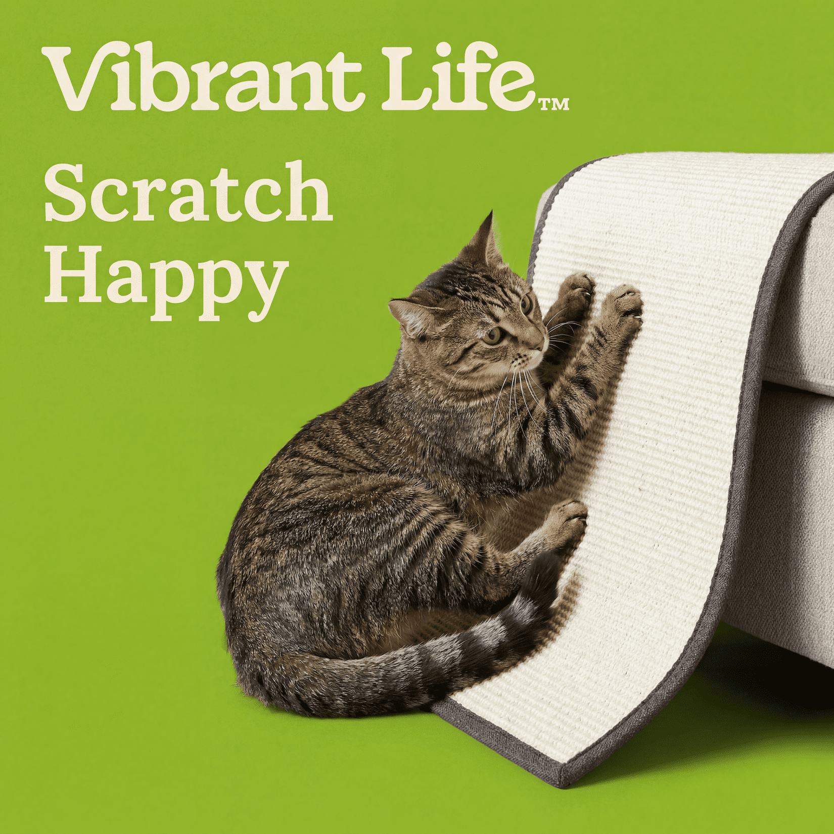 Vibrant Life Sisal Cover Cat Scratcher for Couch Left Side, White, 23.62" x 19.69"