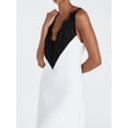 thumbnail image 5 of Women'S V Neck Lace Bodycon Spaghetti Strap Elegant Ruffle Maxi Dresses White M, 5 of 9