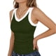 thumbnail image 2 of Mujeres Blusas de Verano sin Mangas Cuello en V Cuello Sólido Camiseta, Poliéster Suave Desgaste Diario Casual, Longitud Regular, 2 of 5