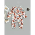 thumbnail image 4 of hirigin Autumn Baby Girls Boys Romper, Infant Cartoon Sun/Animal/Cactus Printing Round Collar Long Sleeve Front Button Jumpsuit, 4 of 9
