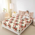 thumbnail image 4 of Homewish Teens Kawaii Red Bow Knot 4 Pieces Queen Sheet Sets,Tree Leaves Ultra Soft Flat Sheet,Merry Christmas Queen Fitted Sheet,Super Cozy Room Decor, 4 of 7