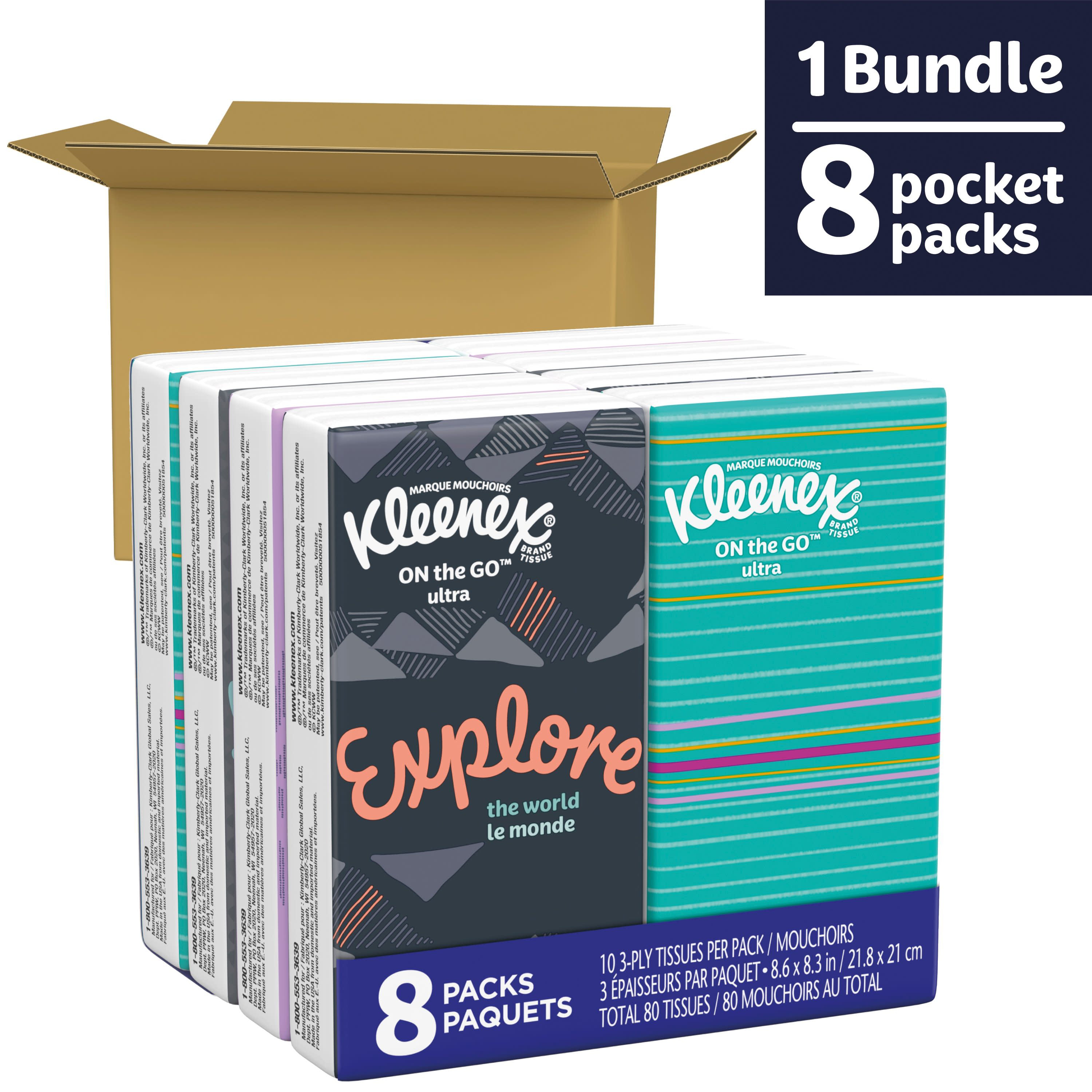 Total 288 Tissues 32 Packs of 9 Tissues Kleenex Everyday Pocket Packs Facial Tissues 