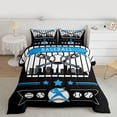 thumbnail image 2 of Castle Fairy Baseball Game 3 Pieces Queen Comforter Set for Children Teens Adults,Sport Theme Ultra Soft Bedding Sets,Black Blue Bedding Comforter Set Breathable,Ultra Soft Home Decor,Reversible, 2 of 8