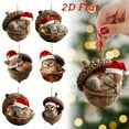 thumbnail image 2 of Dadiaei 3.15in Forest Christmas Ornaments Acrylic Animal Acorn Hanging Decor for Tree Wreath Garland Nature Themed Holiday Gift, 2 of 2