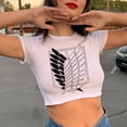 thumbnail image 2 of Top corto de Anime japonés Attack on Titan, camiseta Shingeki No Kyojin, camiseta de Manga Harajuku, camiseta informal gótica, 2 of 5