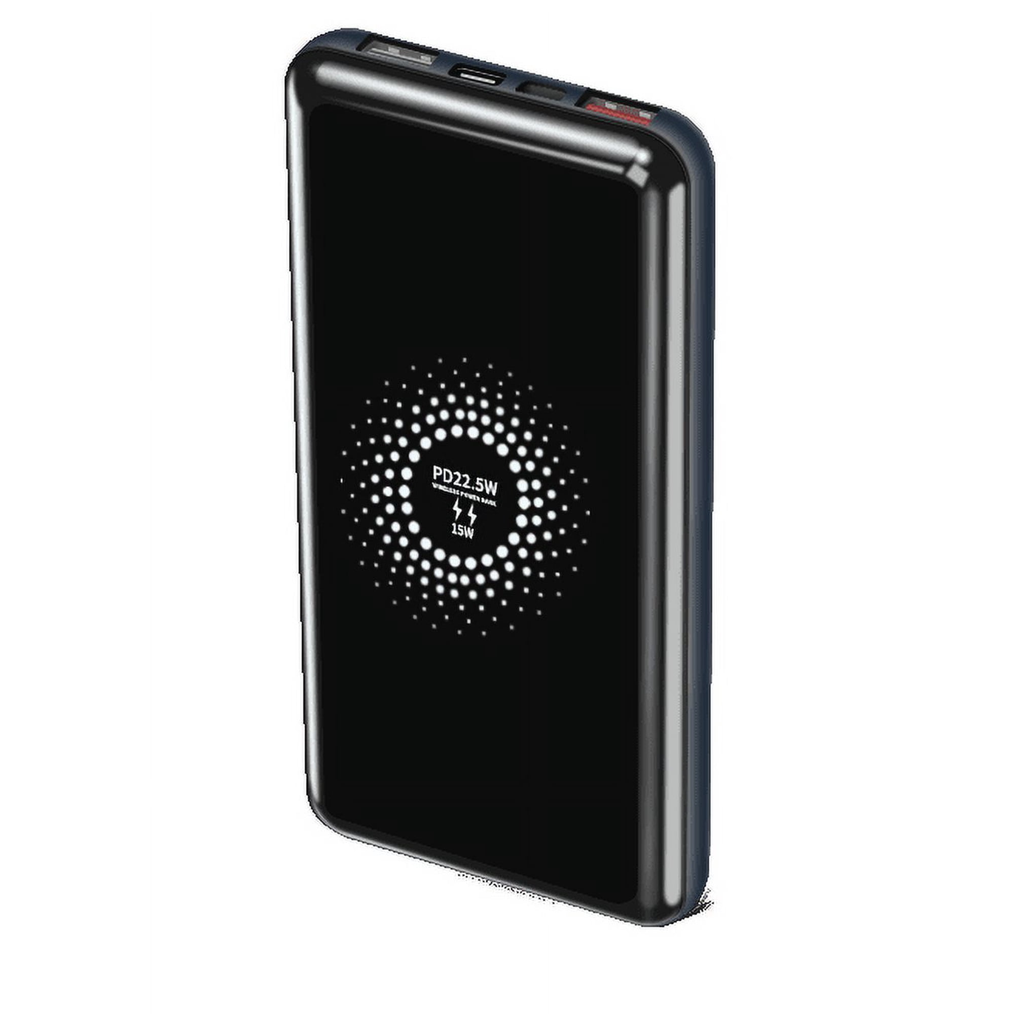 Portable Power Bank with Fast Wireless Charger and Dual USB ports for Samsung Galaxy S22 5G,S20 FE, S20 FE 5G, Z Fold2, Note20 Ultra 5G, Note20, Note 20 Ultra, Note 20, Z Flip, S20 Ultra 5G (Black)