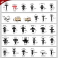 thumbnail image 2 of Nilight 941Pcs Car Push Retainer Clips Auto Fasteners Kit Included 30 Sizes Nylon Bumper Fender Rivets Door Trim Panel Clips with 1 Fasteners Remover 10 Cable Ties for Toyota GM Ford Honda Chevy, 2 of 7