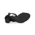 thumbnail image 5 of BLISSFUL STEP Women's Open Toe Lace Up Tie Up Block Heeled Sandals Black 7, 5 of 7