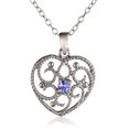 thumbnail image 1 of Tanzanite Filigree Heart Pendant in Sterling Silver, 18", 1 of 1