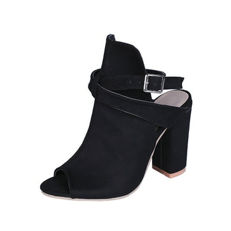 

Zodanni Womens Comfortable Bootie Wedding Fashion Cutout Sandal Booties Non Slip Open Toe Dress Shoes Black 7