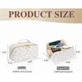 thumbnail image 6 of Blue Floral Travel Makeup Bag for Women 180° Open Toiletry Bags Lay-Flat Cosmetic Organizer Puffy Large Capacity Organizer For Toiletries & Brushes, 6 of 6