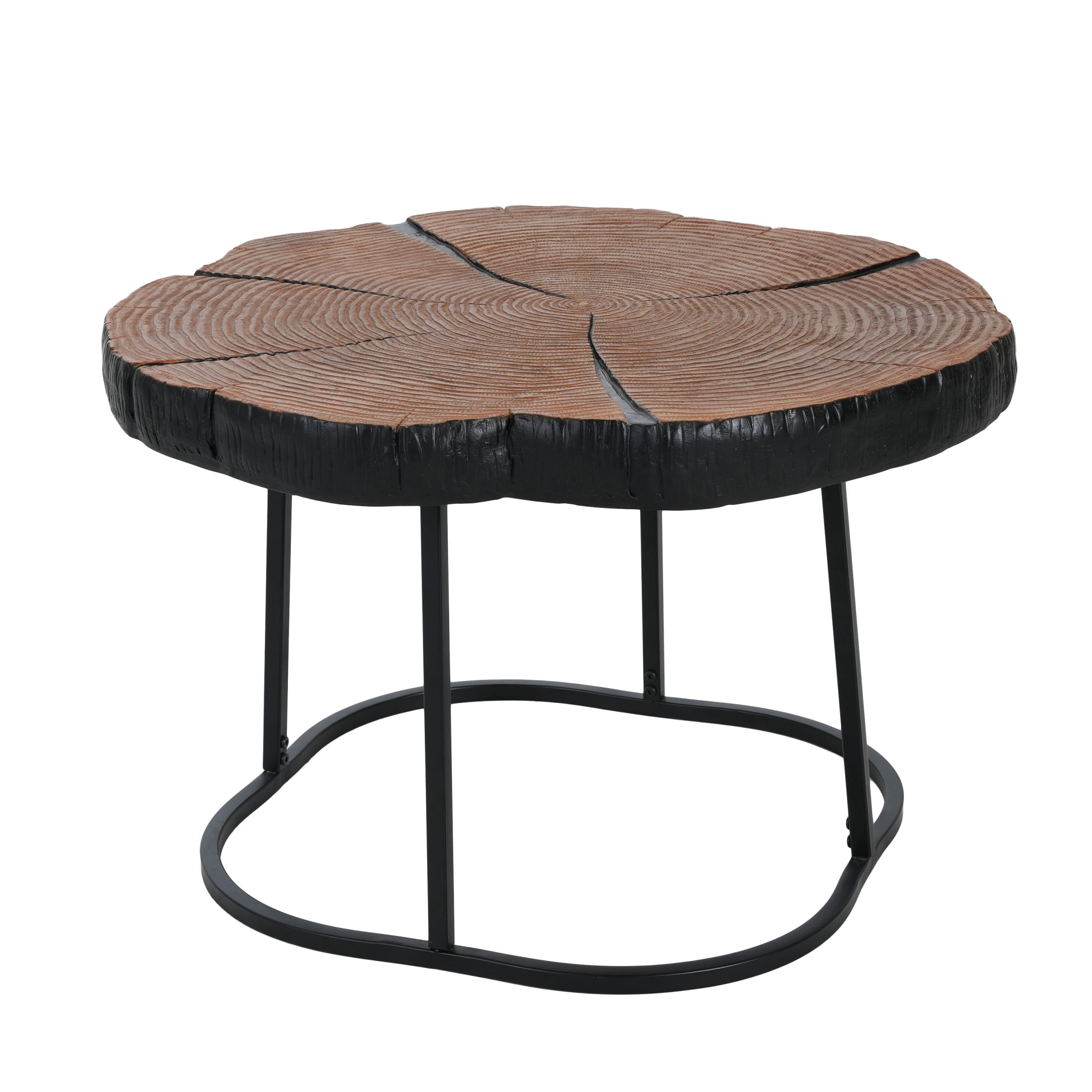 Christopher Knight Home 27" Modern Industrial Coffee Table, MGO Natural Wood & Black Metal Base