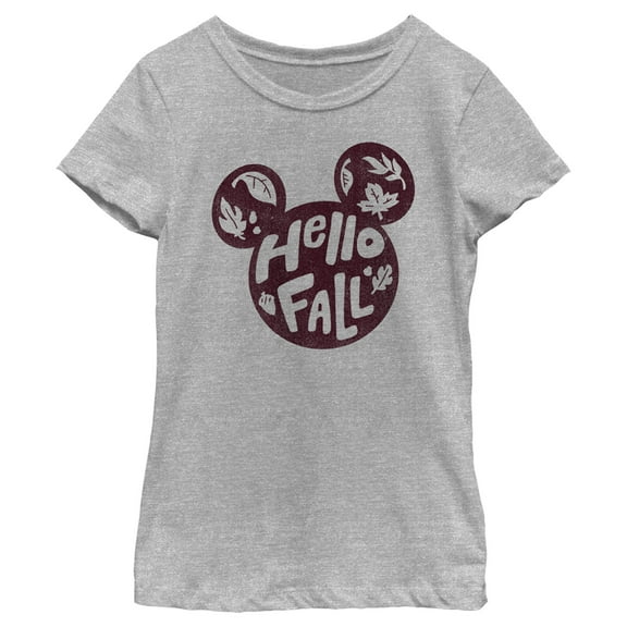 Girl's Mickey & Friends Mickey and Friends Hello Fall Graphic Tee Athletic Heather Small