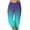 Blue, variant on CLOISE Capri Pants for Women with Pockets Stretch Leggings Elastic Waisted Yoga Pants Petite Summer Casual Fashion Gradient Color Lightweight Cropped Sweatpants Green XL