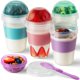 thumbnail image 1 of Vasos para helado de yogur Freshmage, paquete de 4, 600 ml, con tapa y cuchara, 1 of 7