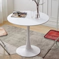 thumbnail image 1 of White Round Dining Table 24 Inch, Modern Tulip Design with Sturdy Steel Base & MDF Top, Space-Saving Small Kitchen Table for Apartments, Cafes, Offices, Durable & Easy-to-Clean Surface (White,24in), 1 of 8