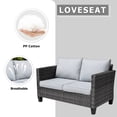 thumbnail image 2 of XIZZI Outdoor Furniture 50" Loveseat Sofa Couch with Gray Wicker Rattan(Gray Cushion), 2 of 8