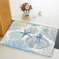 thumbnail image 3 of Nautical Coastal Bath Mat Marine Life Seahorse Starfish Seashell Coral Reef Bathroom Rugs Vintage Ocean Beach Themed Non-Slip Carpet Bedroom Kitchen Indoor Floor Decor 17.8x29.5 in, 3 of 4