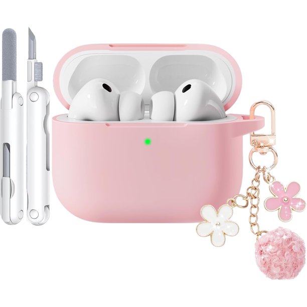 Yanonmyfd for AirPods Pro 3 Case 2025 with Cleaner Kit,Soft Silicone Protective Cases for Apple AirPods Pro 3rd Generation Case for Women Men,AirPod Pro 3 Cases Cover Accessories with Keychain-Purple